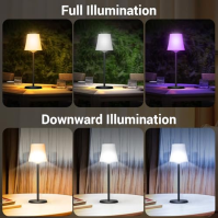 Ainostone Stolní lampa bezdrátová 2 ks LED stolní lampy dobíjecí baterie se 3 barevnými režimy + RGB plynule stmívatelná noční l